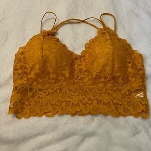 Lace Mustard Yellow Bralette